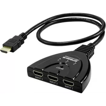 SpeaKa Professional SP-HDSW-200 Comutador HDMI de 3 portas 8K UHD 7680x4320 píxeis