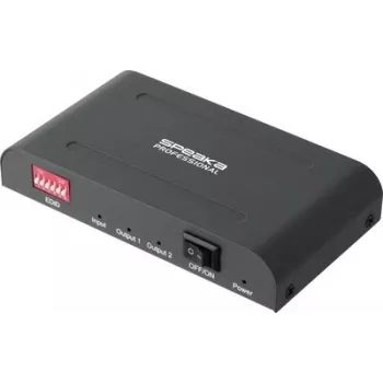 SpeaKa Professional SP-HSAE-100 Splitter HDMI de 2 portas com entrada USB-C adicional, 8K 30Hz, HDCP 2.3, HDR, Dolby Vision, Preto SP-14570404