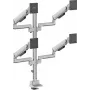 SpeaKa Professional SP-MM-1070 Suporte de secretária para quatro monitores para ecrãs de 17-40 polegadas, alumínio, altura ajustável, inclinação, rotação, rotação de 360°, 8 kg por braço, preto SP-14376404