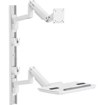 Suporte de parede full-motion SpeaKa Professional SP-MM-961 para monitores 17-49 polegadas, branco, altura ajustável, orientável e inclinável, VESA até 100x100, 20 kg