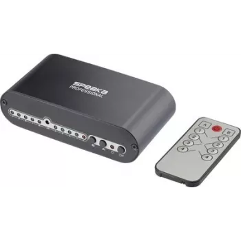 SpeaKa Professional SP-SW-200 Comutador Toslink 4x2 com telecomando, caixa de alumínio