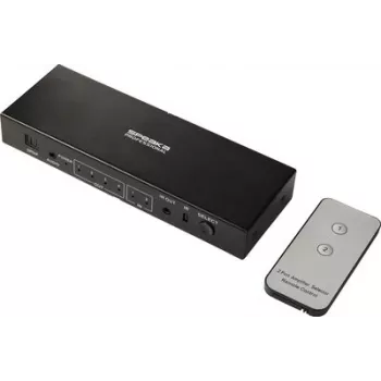 SpeaKa Professional SP-SWAP-500 Comutador matriz KVM HDMI de 2 portas com áudio, 4K UHD, hub USB 2.0, Metal, Preto SP-13904372