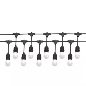 Fita de luzes SPECTRUM GIRLND 10M 10XE27 WOJ+14342 CMB - 10m para exterior, 10x casquilhos E27, IP44, preto