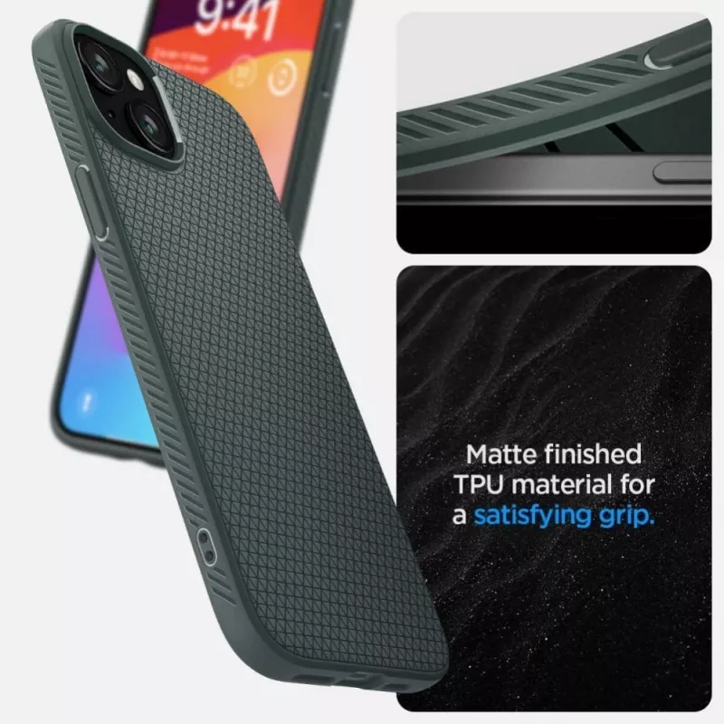 Capa Spigen Liquid Air para iPhone 15 - Abyss Green