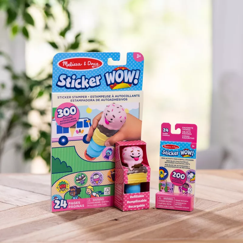 Spin Master Melissa & Doug Sticker WOW! carimbo de autocolantes de gelado e bloco de atividades