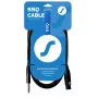 Cabo de áudio SSQ XZJM1 - ficha TS 6,35mm para conector fêmea jack XLR 3 pinos, 1m, preto