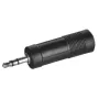 SSQ HA2 - Adaptador, ficha jack estéreo 6,35 mm para conector fêmea jack estéreo 3,5 mm