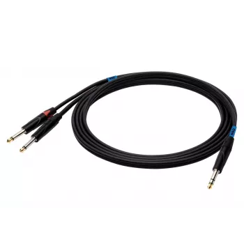 SSQ JSJM2 SS-1453 cabo jack estéreo - 2x jack mono 2 m preto