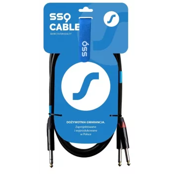 SSQ JSJM2 SS-1453 cabo jack estéreo - 2x jack mono 2 m preto