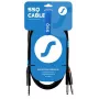 SSQ JSJM2 SS-1453 cabo jack estéreo - 2x jack mono 2 m preto