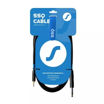 Cabo de áudio SSQ MiJS2 - jack estéreo 3,5 mm para 6,3 mm, 2 m, preto