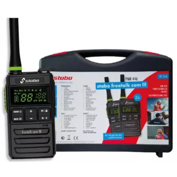 STABO freetalk com III Conjunto de rádios PMR446 sem fios em mala de 2 peças