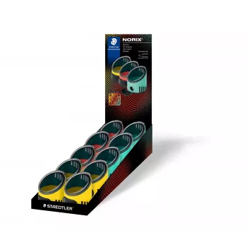 STAEDTLER NORIS Afia-lápis de um furo, redondo, várias cores, para lápis até 8,2 mm, ângulo de 23°, 1 unid. (516 001)