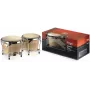 Bongos de madeira Stagg BW 200 N - Corpos em carvalho de Sião natural, peles cruas de 6.5 polegadas & 7.5 polegadas, ferragens com pintura eletrostática preta