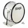 Bombo de marcha Stagg MABD-2010 20 polegadas com arnês e baquetas, branco