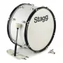 Bombo de marcha Stagg MABD-2010 20 polegadas com arnês e baquetas, branco