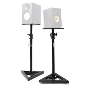 STAND4ME MON 1 MKII conjunto de 2 suportes para monitor - altura telescópica 800-1300 mm, aço, preto, carga 20 kg