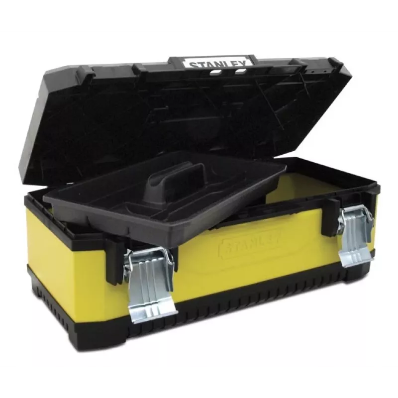 Stanley 1-95-614 Caixa de arrumação para peças pequenas/ferramentas, metal/plástico, preto/amarelo