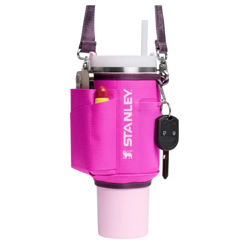Saco de transporte para garrafa térmica com palhinha STANLEY The All-Day Quencher Carry-All 1,18L roxo
