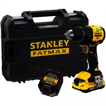 Berbequim aparafusador a bateria STANLEY (SFMCD714D1T-QW), 18V (preto/amarelo, bateria de iões de lítio 2,0 Ah, mala Pro-Stack)