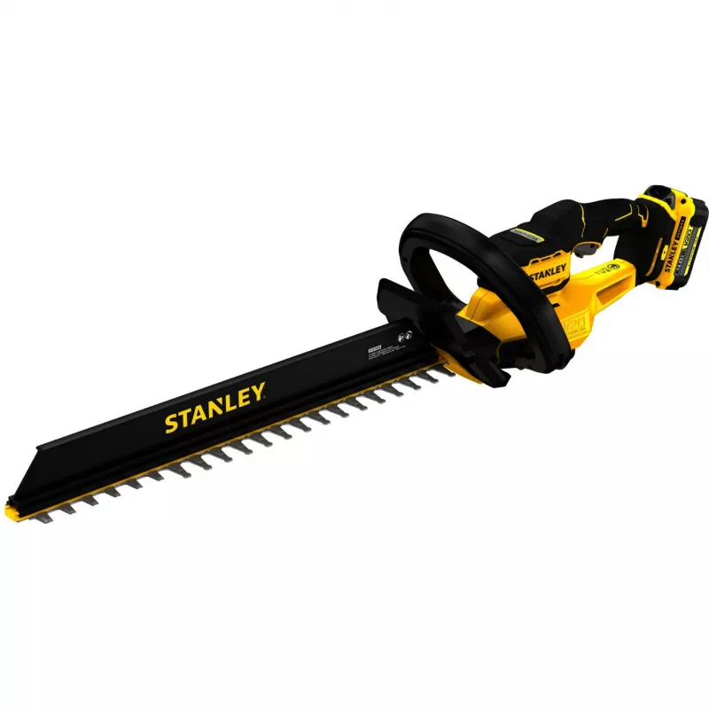 STANLEY Corta-Seves Elétrico a Bateria (STCHT8255M1-QW), 18V (preto/amarelo, bateria Li-Ion 4,0 Ah)