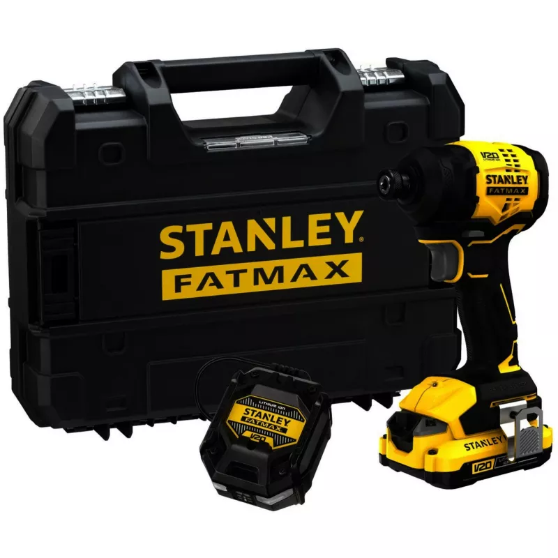 Chave de impacto a bateria STANLEY SFMCF811D1T-QW, 18V, 2,0Ah Li-Ion, preto/amarelo, mala Pro-Stack