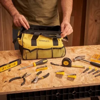 Conjunto de ferramentas Stanley FatMax de 16 peças em bolsa amarela com abertura