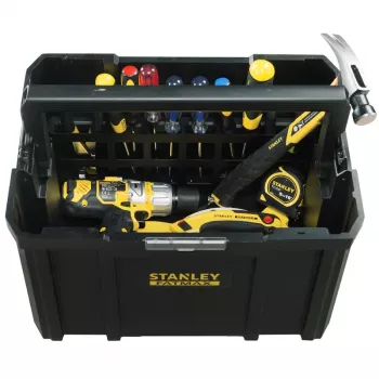 STANLEY FMST1-75794 Caixa de ferramentas de armazenamento profunda TSTAK com tabuleiro de transporte, 23 L, preto/amarelo