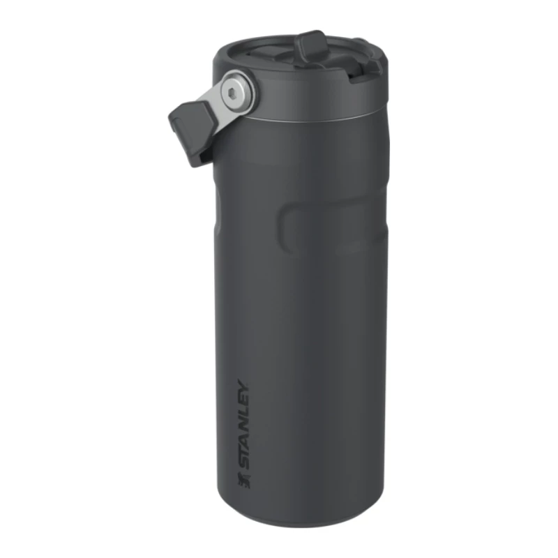 Garrafa térmica STANLEY IceFlow Bottle Flip Straw 2.0 0,47L preta com palhinha