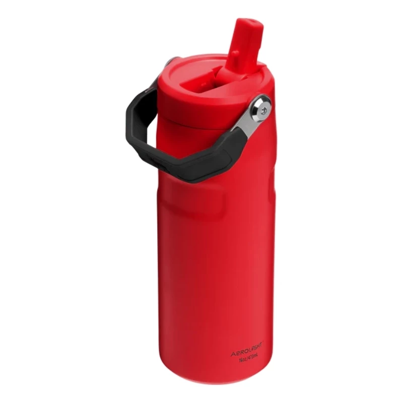 Garrafa térmica STANLEY IceFlow Bottle Flip Straw 2.0 0,47L vermelho-escuro com palhinha