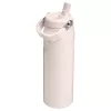 STANLEY IceFlow Bottle Flip Straw 2.0 0,71L rosa claro (Guava) - 24oz garrafa reutilizável de aço inoxidável com tampa de palhinha flip, parede dupla com isolamento a vácuo, à prova de fugas, sem BPA, lavável na máquina de lavar louça