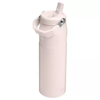 STANLEY IceFlow Bottle Flip Straw 2.0 0,71L rosa claro (Guava) - 24oz garrafa reutilizável de aço inoxidável com tampa de palhinha flip, parede dupla com isolamento a vácuo, à prova de fugas, sem BPA, lavável na máquina de lavar louça