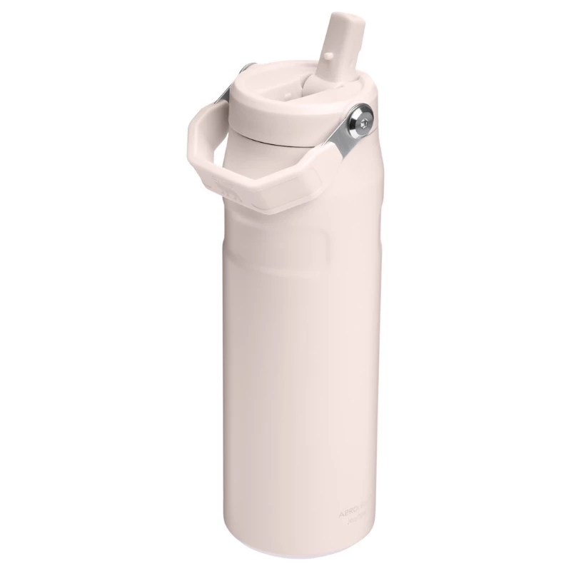 STANLEY IceFlow Bottle Flip Straw 2.0 0,71L rosa claro (Guava) - 24oz garrafa reutilizável de aço inoxidável com tampa de palhinha flip, parede dupla com isolamento a vácuo, à prova de fugas, sem BPA, lavável na máquina de lavar louça