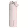 STANLEY IceFlow Bottle Flip Straw 2.0 0,71L rosa claro (Guava) - 24oz garrafa reutilizável de aço inoxidável com tampa de palhinha flip, parede dupla com isolamento a vácuo, à prova de fugas, sem BPA, lavável na máquina de lavar louça