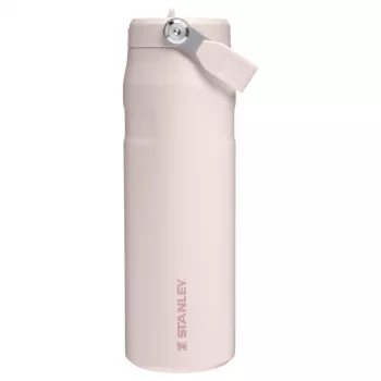 STANLEY IceFlow Bottle Flip Straw 2.0 0,71L rosa claro (Guava) - 24oz garrafa reutilizável de aço inoxidável com tampa de palhinha flip, parede dupla com isolamento a vácuo, à prova de fugas, sem BPA, lavável na máquina de lavar louça