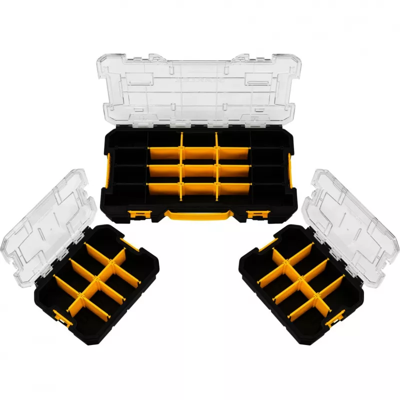 STANLEY PRO-STACK Conjunto de organizadores de 3 peças Preto/Transparente
