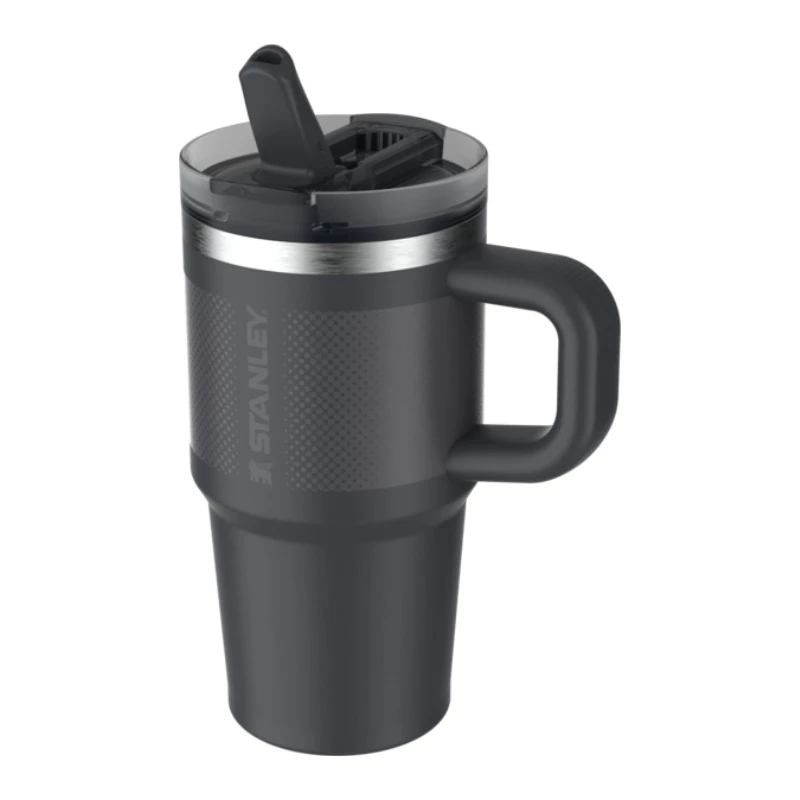 Copo térmico STANLEY Quencher ProTour Flip Straw 0,59L preto com palhinha