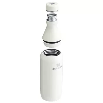 Garrafa STANLEY The All Day Slim Bottle 0,35L creme brilhante em aço inoxidável com isolamento a vácuo