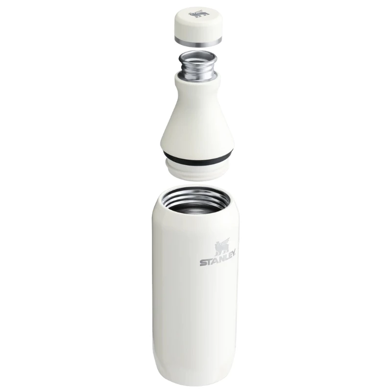 Garrafa STANLEY The All Day Slim Bottle 0,35L creme brilhante em aço inoxidável com isolamento a vácuo