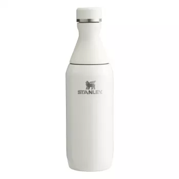 Garrafa STANLEY The All Day Slim Bottle 0,35L creme brilhante em aço inoxidável com isolamento a vácuo