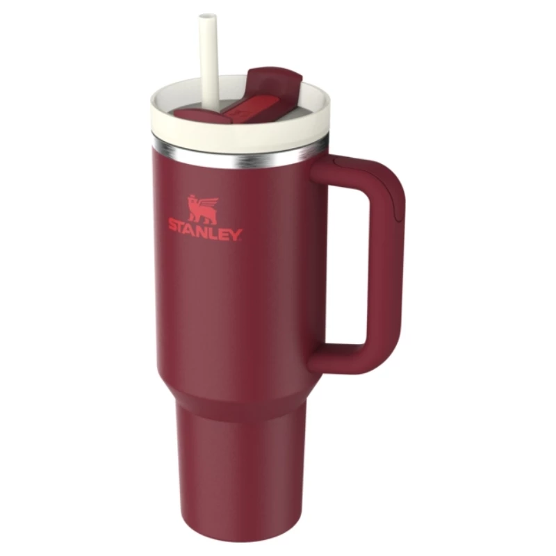 Copo STANLEY The Quencher H2.0 FlowState 1,18L com palhinha vermelho-escuro