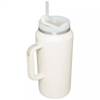 Copo STANLEY The Quencher H2.0 FlowState 1,90L creme com palhinha