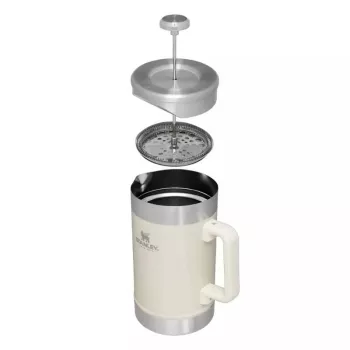 Cafeteira térmica francesa STANLEY The Stay-Hot French Press 1,4L em creme brilhante