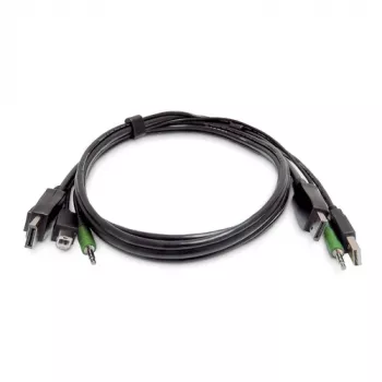 Comutador KVM USB DVI-I de 2 portas StarTech.com com áudio e hub USB (SKDP2DPMMKVM03-TAA)
