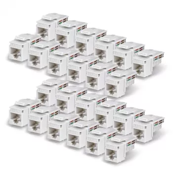 StarTech.com Cat6 Keystone Jack pack de 24, RJ45 UTP, 90 graus 110 Punch Down, branco