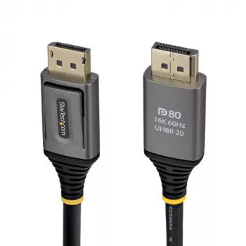 Cabo StarTech.com DisplayPort 2.1 - DP80 - 1m - ficha DisplayPort macho para ficha DisplayPort macho - preto