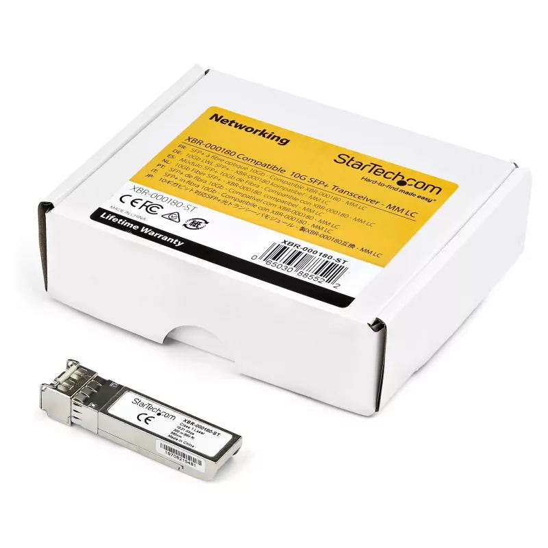 Módulo SFP+ StarTech.com compatível com HPE JD092B, 10GBASE-SR, transceptor de fibra ótica multimodo (MMF) 10GbE, SFP+ 10GE Gigabit Ethernet, conector LC, 300m, 850nm, DDM, HPE 5120, 55005810 - Garantia vitalícia