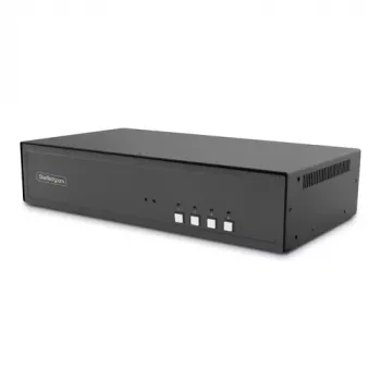 StarTech.com Secure 4-Port Dual Monitor 4K DisplayPort KVM Switch com hub USB 3.0 e áudio