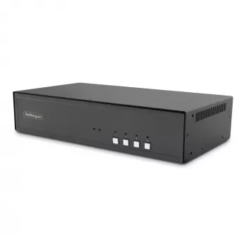 StarTech.com Secure 4-Port Dual Monitor 4K DisplayPort KVM Switch com hub USB 3.0 e áudio