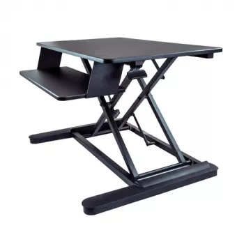 StarTech.com conversor de secretária sentado-em pé com prateleira para teclado - superfície 89 x 53 cm - suporte ergonómico de altura ajustável - compatível com 2 monitores - pré-montado - preto - 30